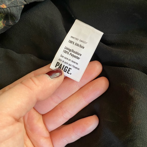 NWT PAIGE Serifina Floral Cold Shoulder Silk Midi Wrap Dress - Picture 10 of 11